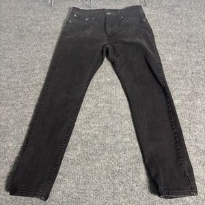 Levi's 512 Slim Taper Jeans Mens 30x30 Washed Black‎ Stretch Denim WaterLess